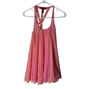 Betsy Johnson pink and orange bow baby doll nightgown lingerie